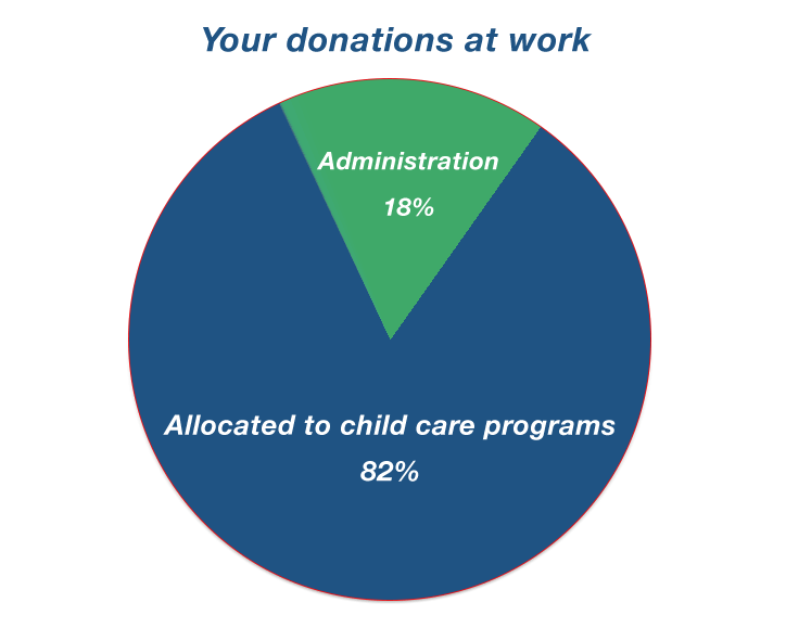 pie chart comparing admin and program expenses