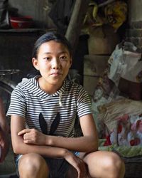 Girl living in village in China