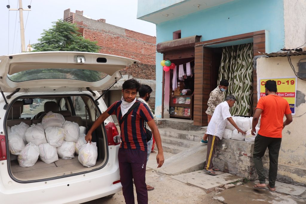 Food distribution from our van India