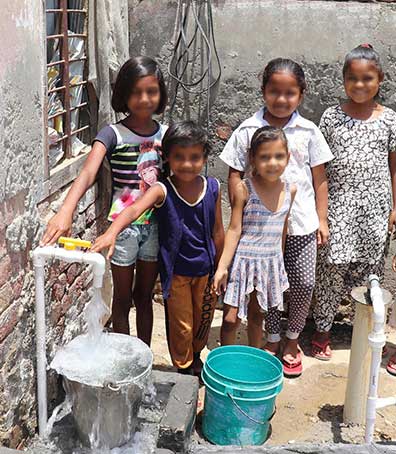 Indian children with safe water