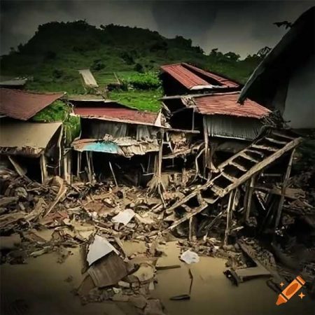 village after earthquake
